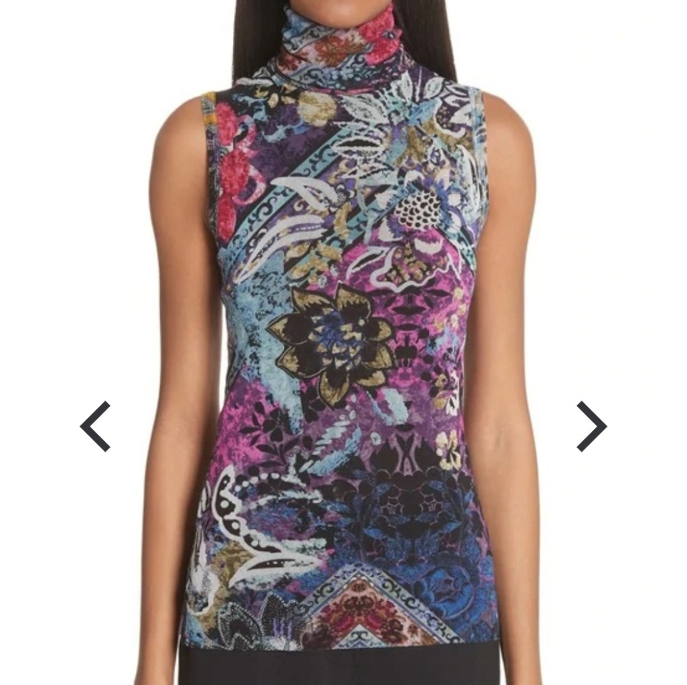 Italian sleeveless turtleneck top